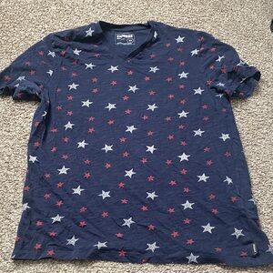 Express Men's Navy Star Pattern Tee